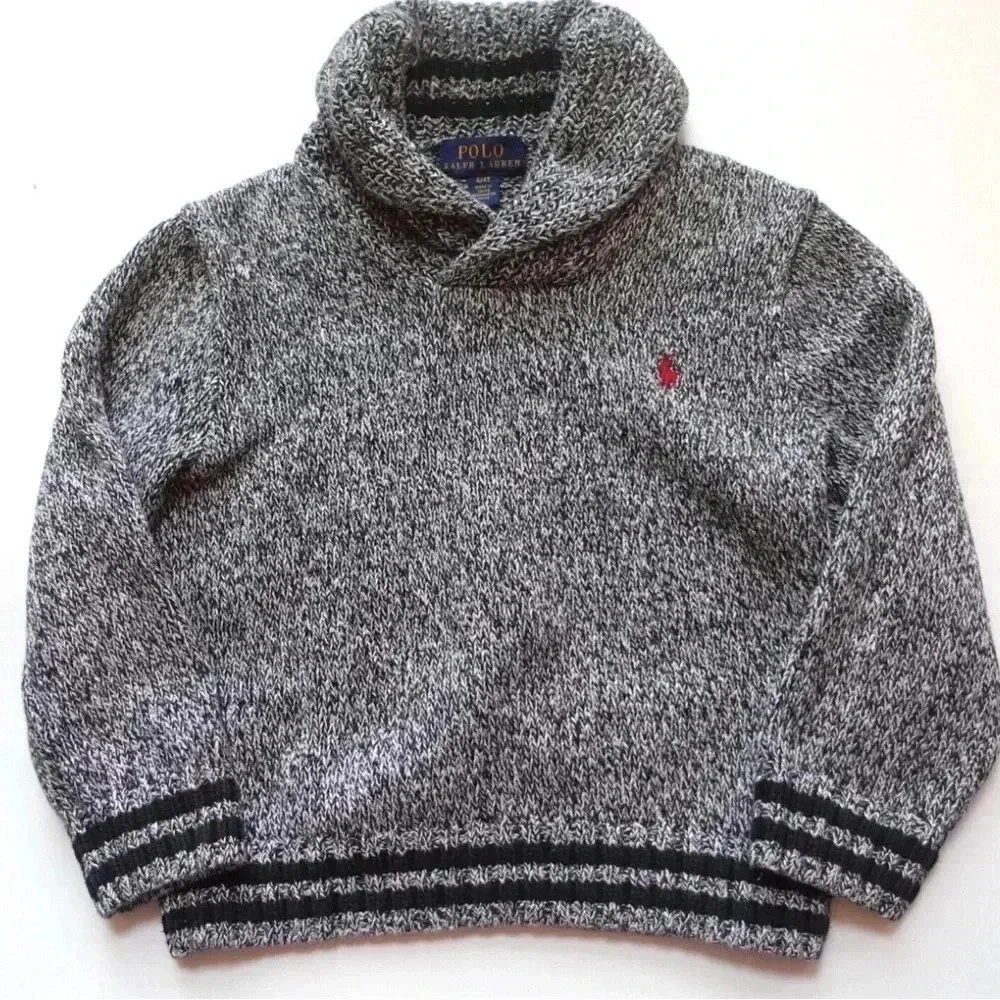 Ralph Lauren kids | newborn size 12m black and white knitted warm sweater